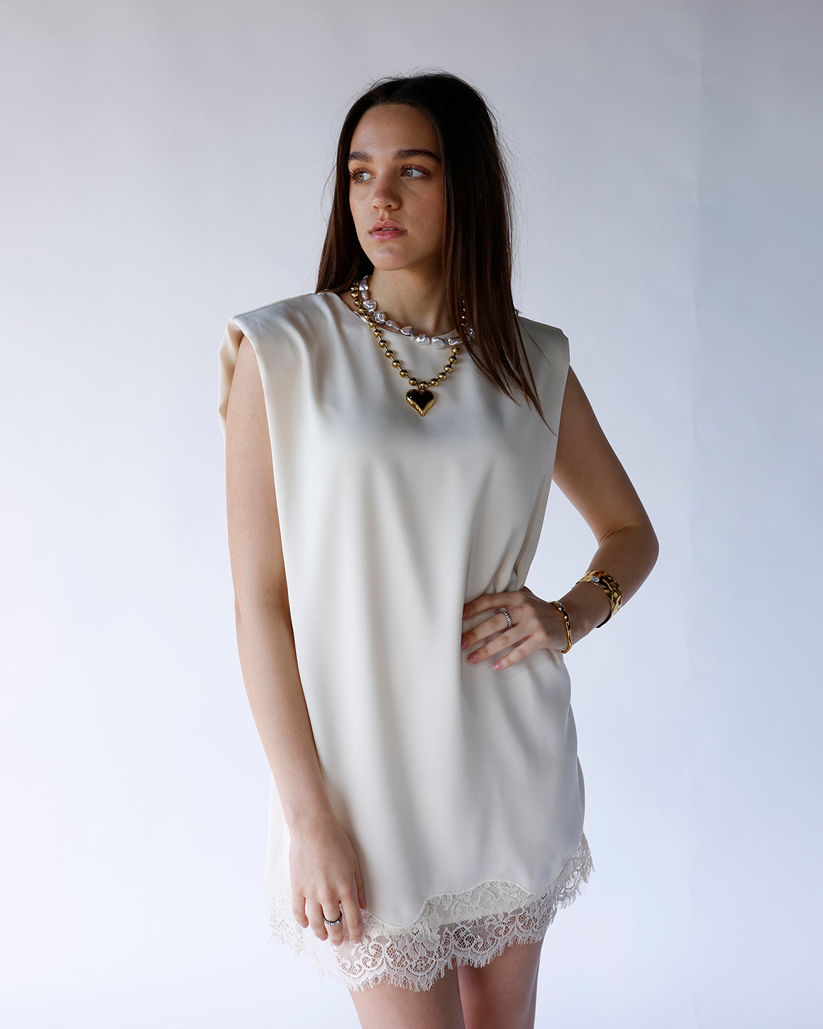 PEYTON LACE TRIM MINI DRESS