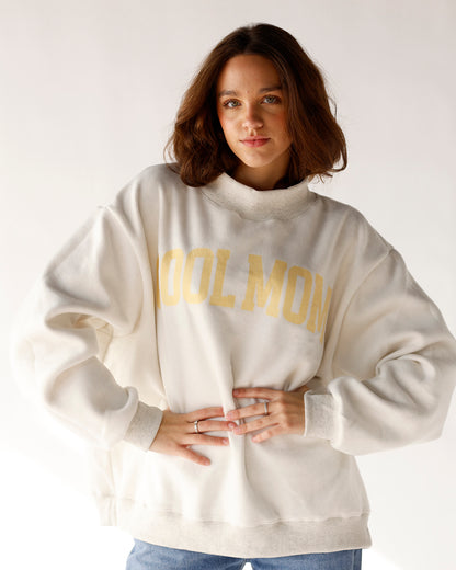 MOM MODE REVERSIBLE MOCK NECK SWEATSHIRT
