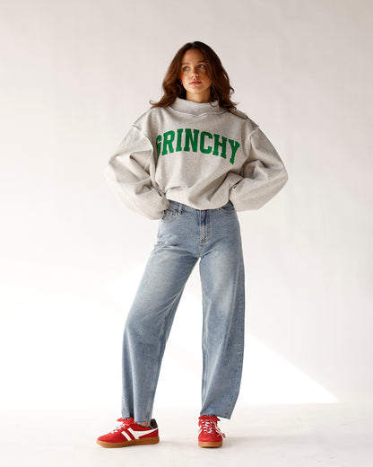 MERRY & GRINCHY REVERSIBLE MOCK NECK SWEATSHIRT