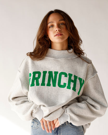 MERRY & GRINCHY REVERSIBLE MOCK NECK SWEATSHIRT