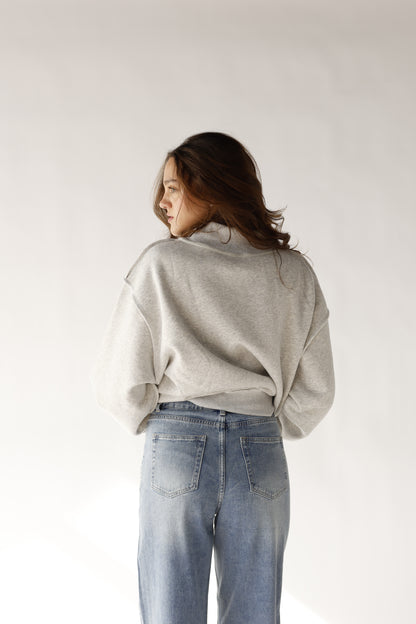 MERRY & GRINCHY REVERSIBLE MOCK NECK SWEATSHIRT