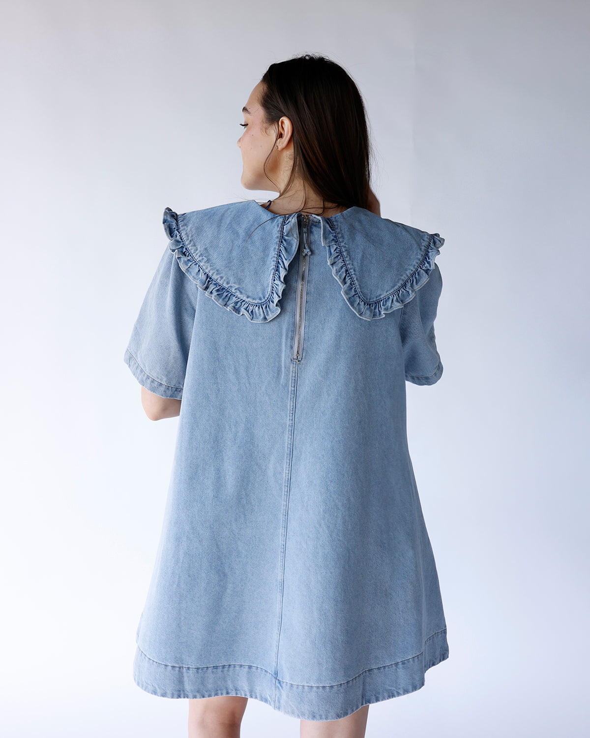Peter Pan Collar Denim Dress
