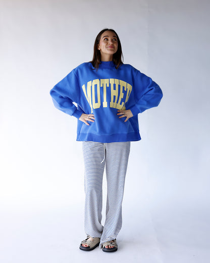 women's reversible mock neck sweatshirt mother & polka dot reversible blue mock neck sweatshirt
