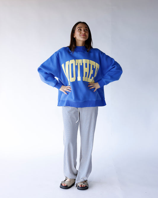 women's reversible mock neck sweatshirt mother & polka dot reversible blue mock neck sweatshirt