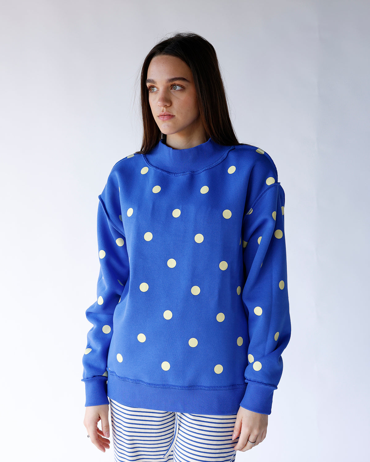 MOTHER REVERSIBLE MOCK NECK SWEATSHIRT