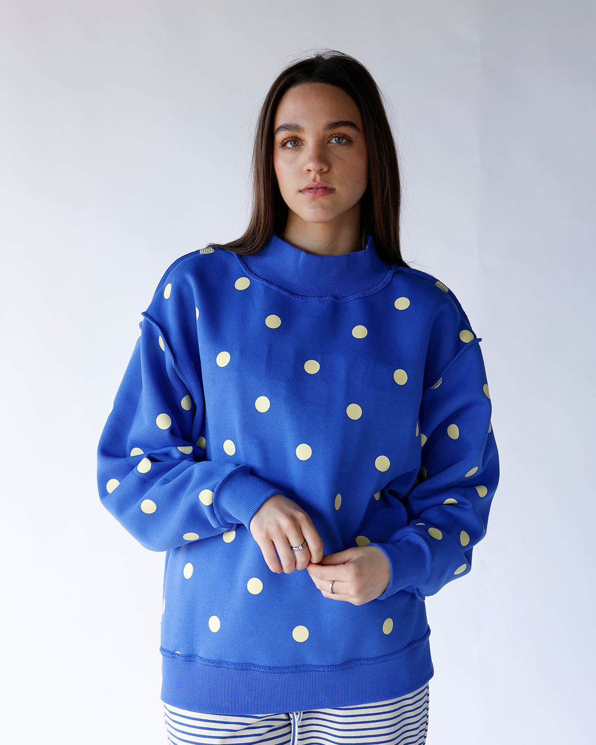 MOTHER REVERSIBLE MOCK NECK SWEATSHIRT