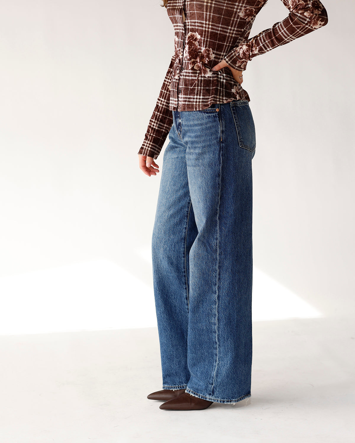 PISTOLA TATE HIGH RISE BOWED WIDE LEG JEAN X FULTON