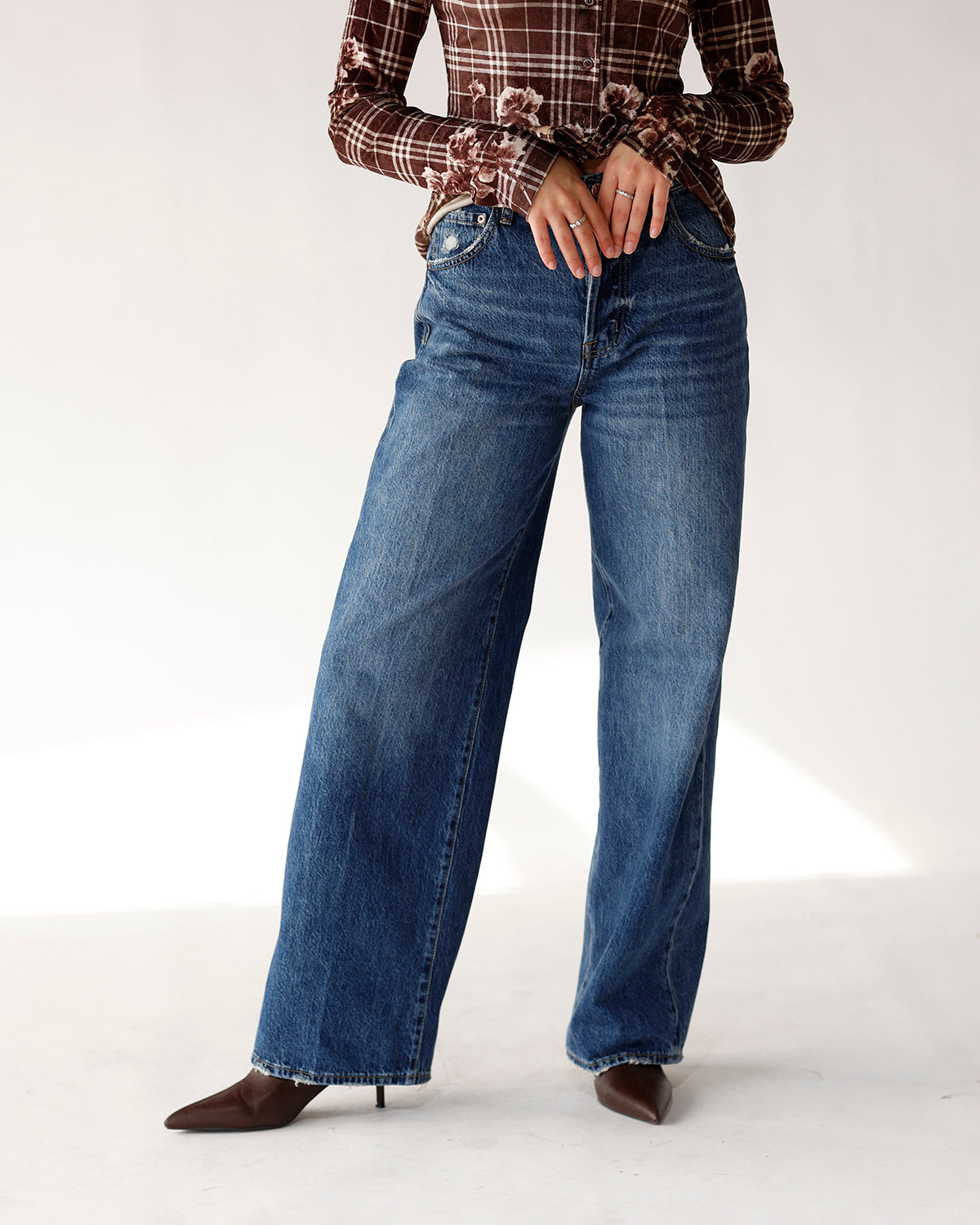 PISTOLA TATE HIGH RISE BOWED WIDE LEG JEAN X FULTON