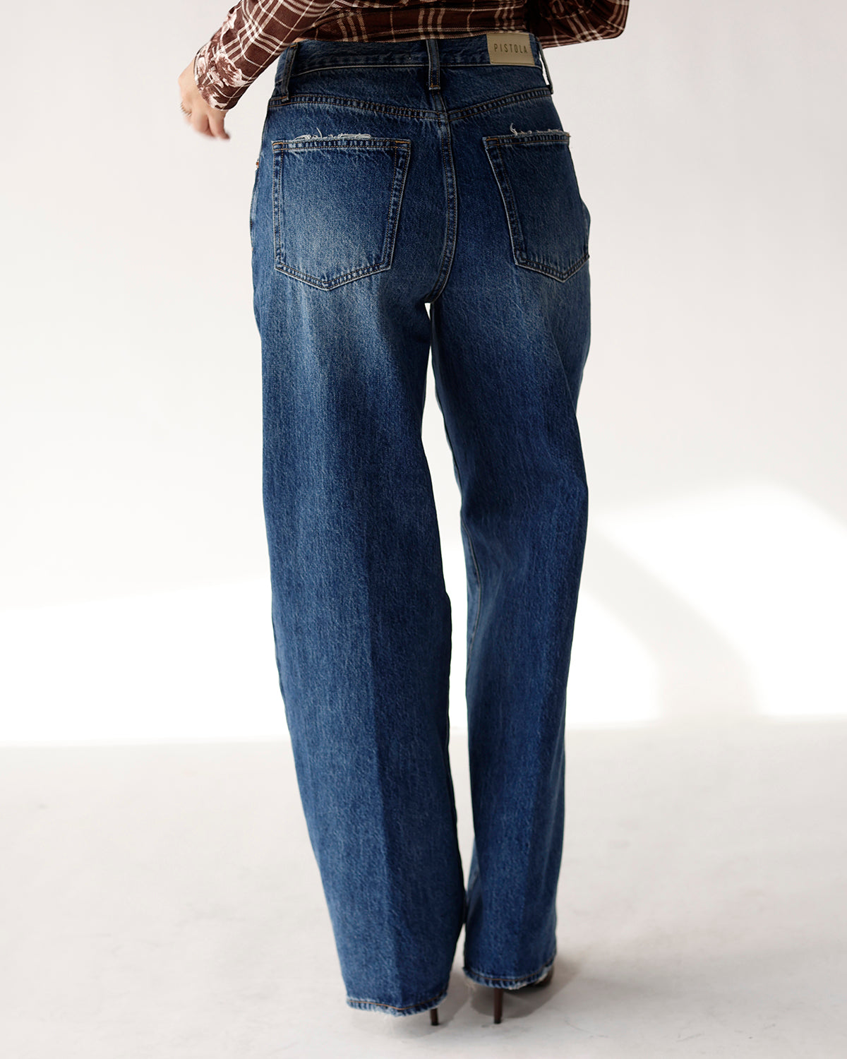 PISTOLA TATE HIGH RISE BOWED WIDE LEG JEAN X FULTON