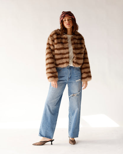 faux fur jacket brown fur jacket holiday fur jacket everyday fur jacket 