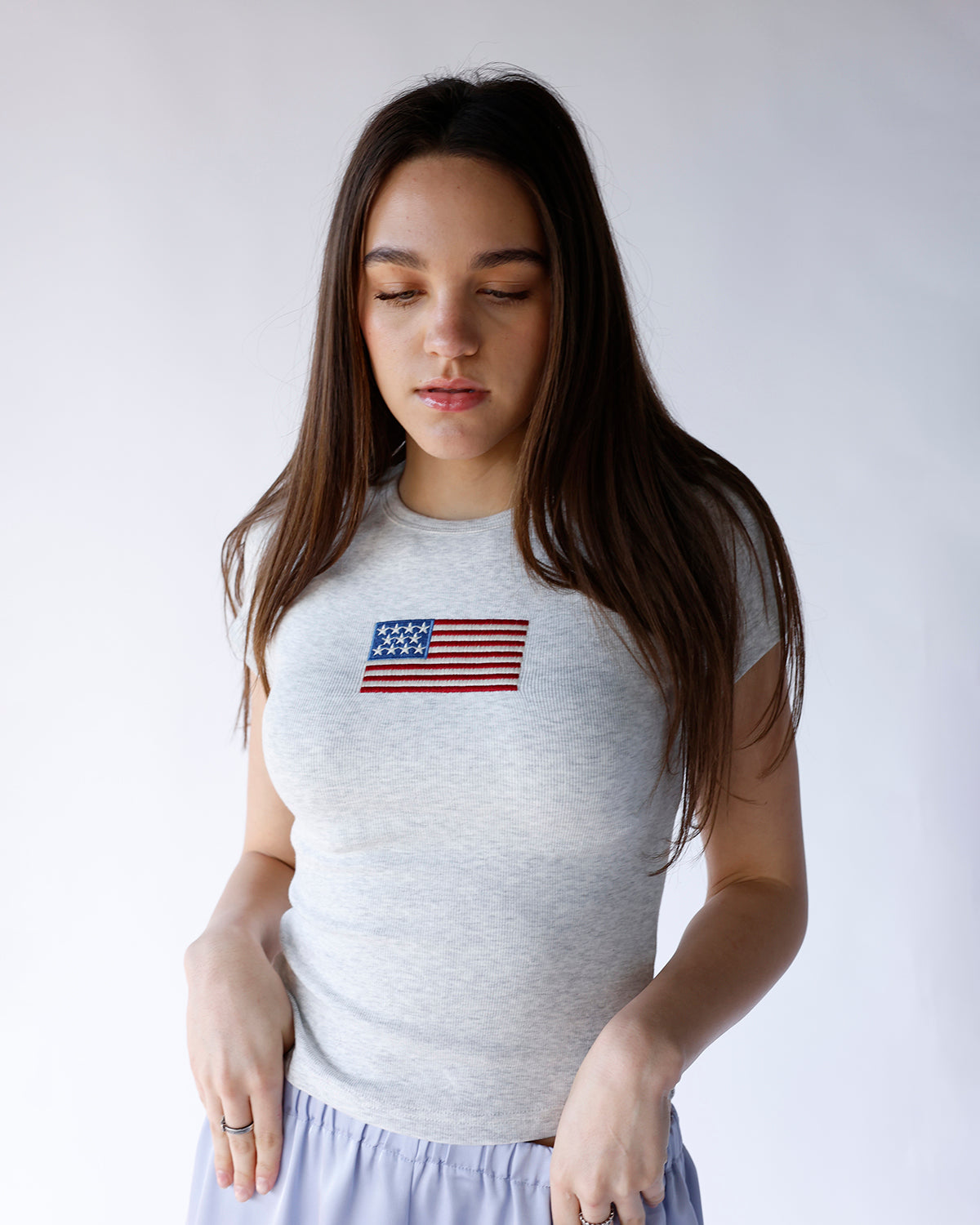 STARS & STRIPES RIBBED BABY TEE