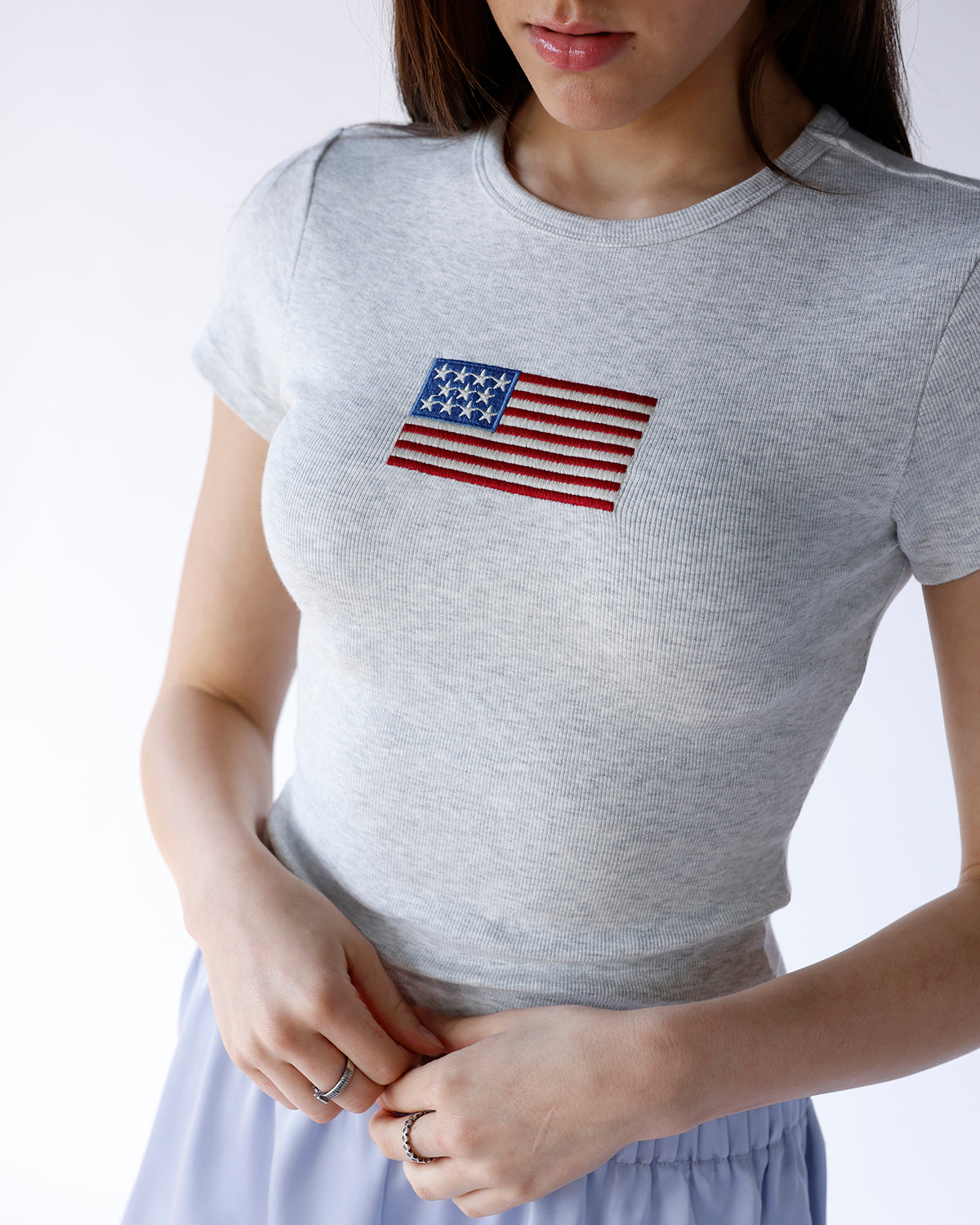 STARS & STRIPES RIBBED BABY TEE