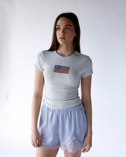 STARS & STRIPES RIBBED BABY TEE