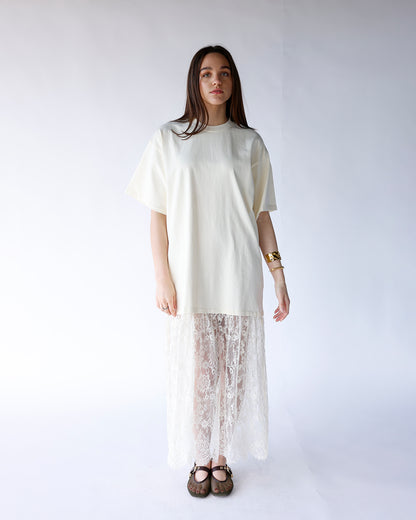 HIP IVORY MUSE SHEER LACE MAXI DRESS