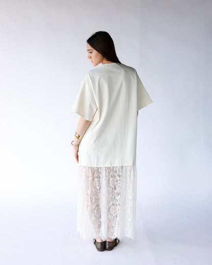 HIP IVORY MUSE SHEER LACE MAXI DRESS
