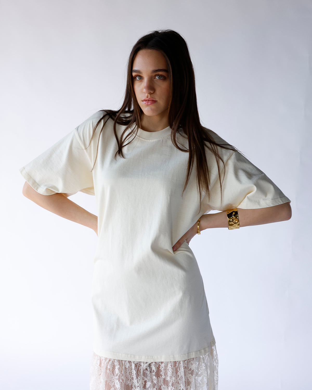 HIP IVORY MUSE SHEER LACE MAXI DRESS