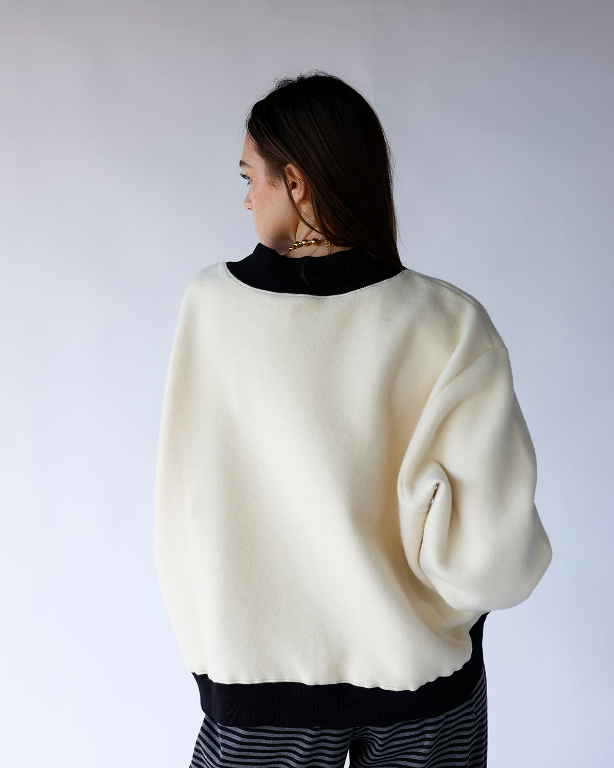 HOMEBODY REVERSIBLE MOCK NECK SWEATSHIRT