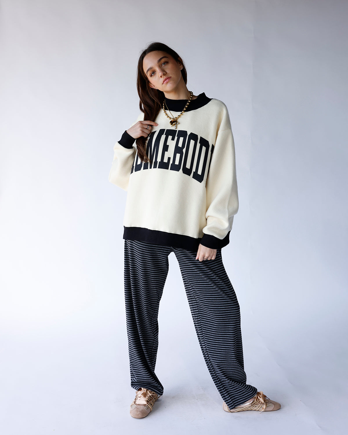 HOMEBODY REVERSIBLE MOCK NECK SWEATSHIRT