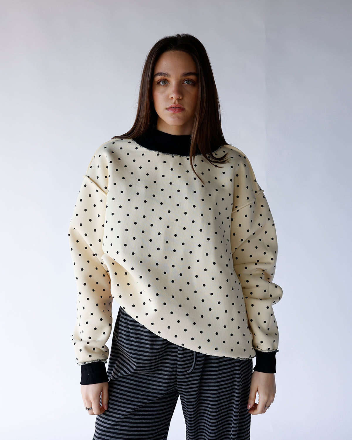 HOMEBODY REVERSIBLE MOCK NECK SWEATSHIRT