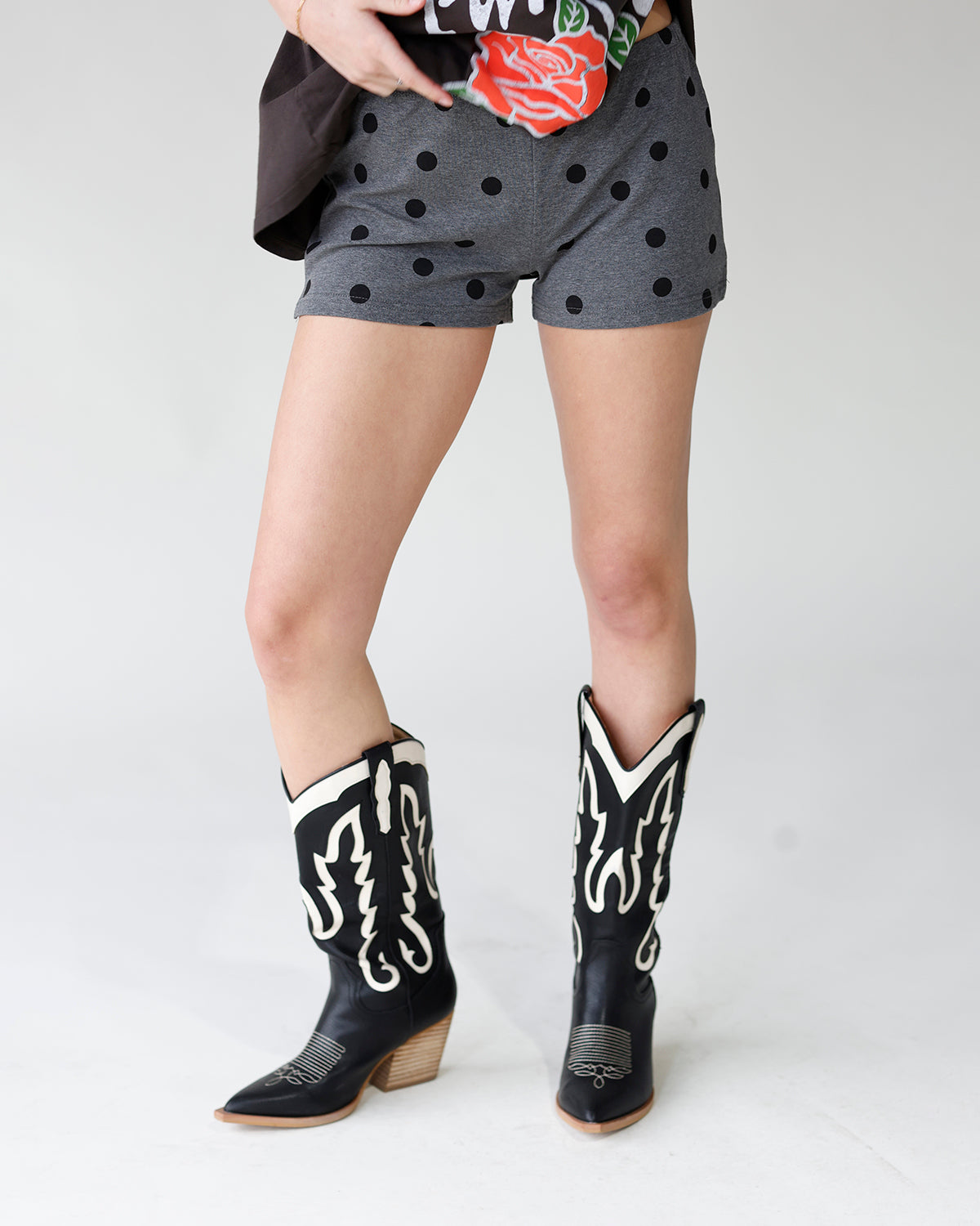 ELOISE POLKA DOT SHORTS X GREY