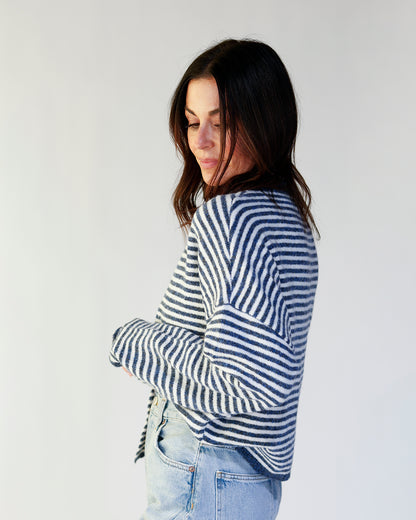 THE CULT CARDI X NAVY STRIPE
