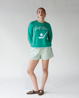 green and white striped embroidered golf emblems boxer shorts women's striped boxer shorts 