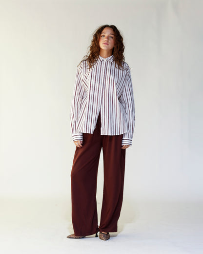 PISTOLA FINLAY BUTTON UP X CLARET STRIPE
