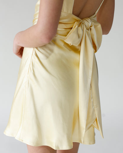 LEMON DROP BOATNECK MINI DRESS
