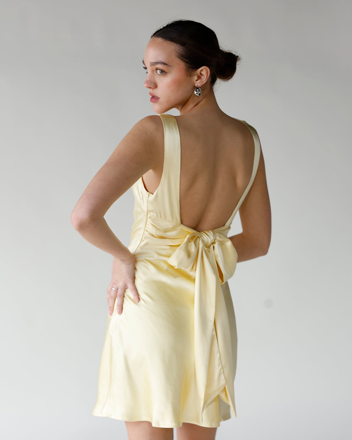 LEMON DROP BOATNECK MINI DRESS