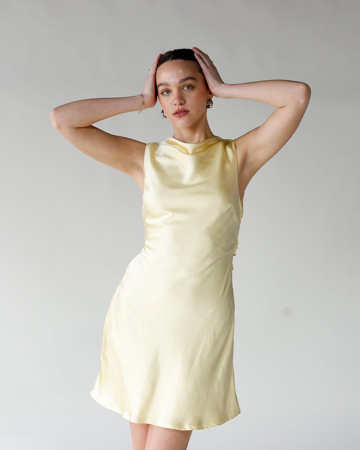 LEMON DROP BOATNECK MINI DRESS