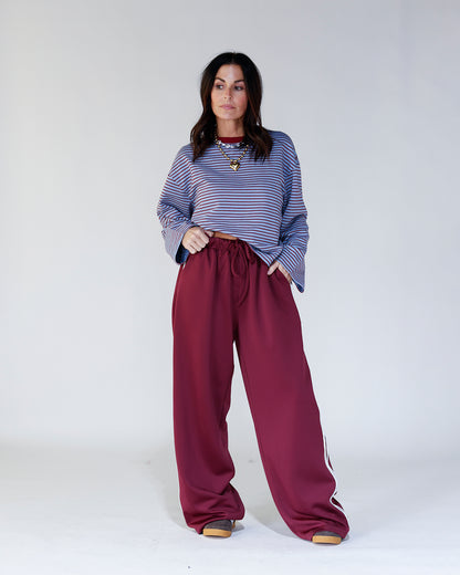 WEEKEND MOOD STRIPED LONG SLEEVE TOP