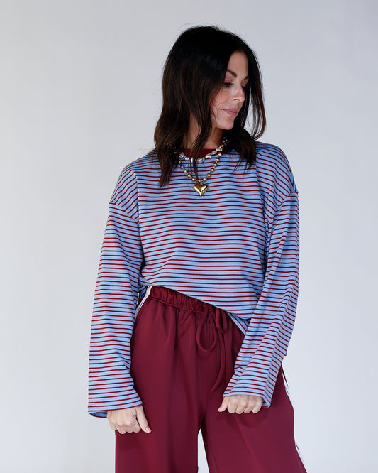 stripped long sleeve everday top perfect fall top relaxed fit 