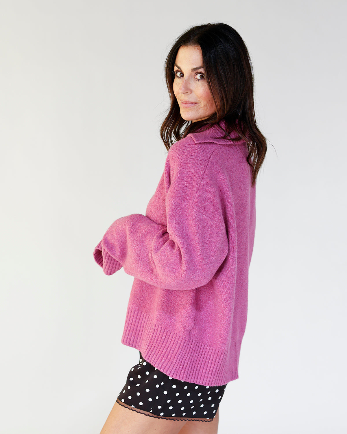FREE PEOPLE TRADING UP POLO X MAGENTA HAZE MELANGE