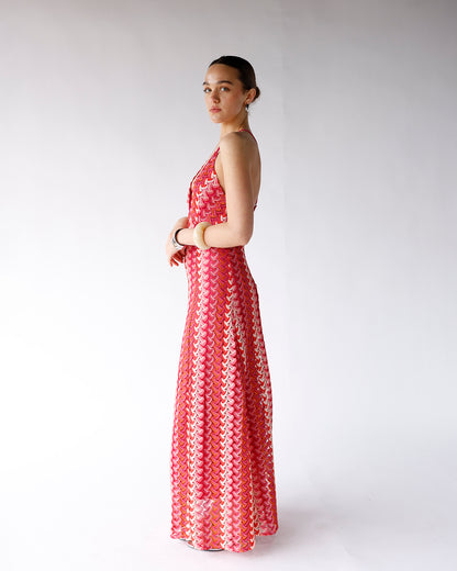 CHERRY WINE CROCHET MAXI DRESS