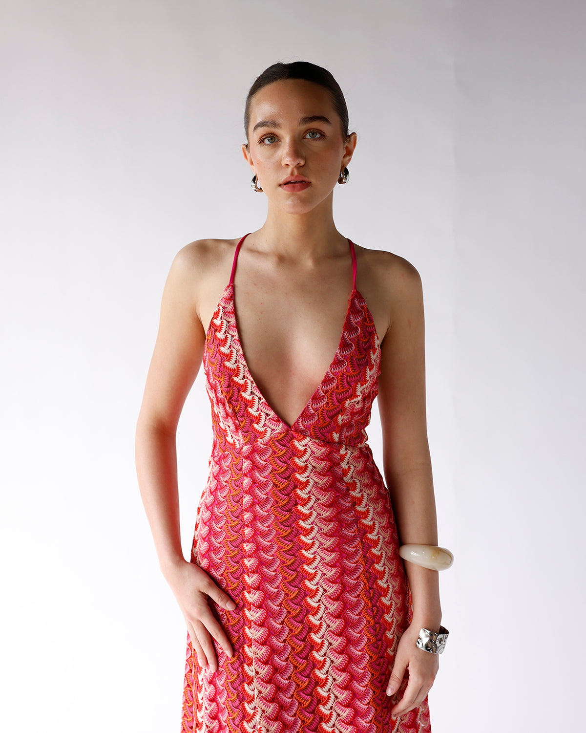 CHERRY WINE CROCHET MAXI DRESS