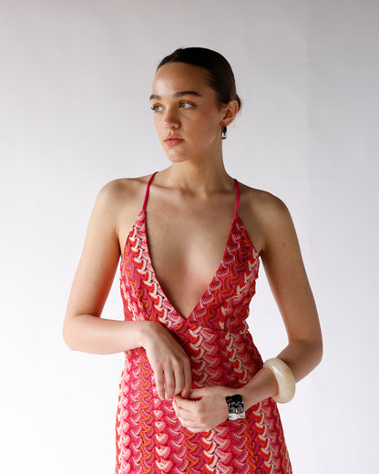 CHERRY WINE CROCHET MAXI DRESS