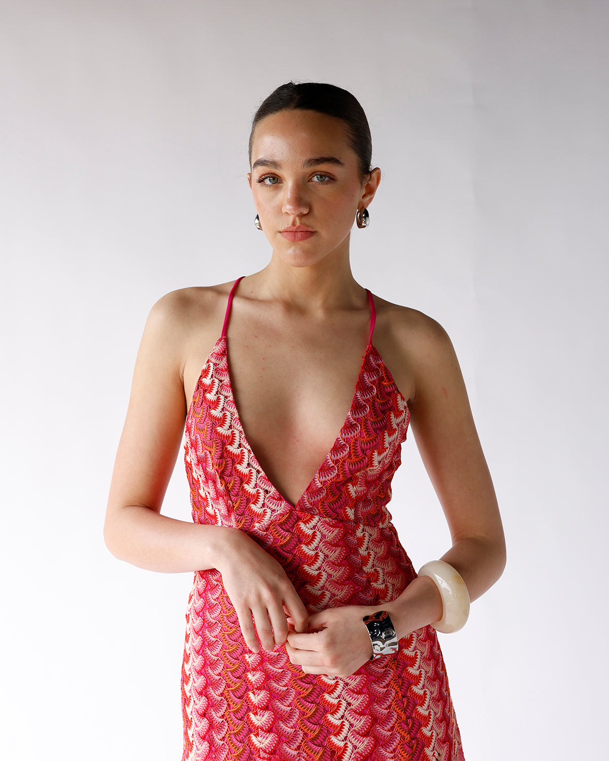 CHERRY WINE CROCHET MAXI DRESS