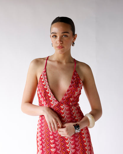 CHERRY WINE CROCHET MAXI DRESS