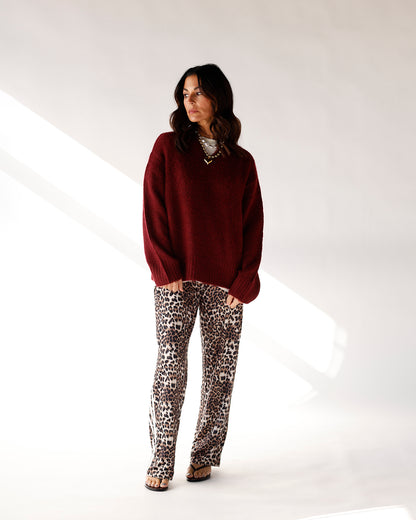 PISTOLA WOMEN TALIA CLARET SWEATER  BURGUNDY