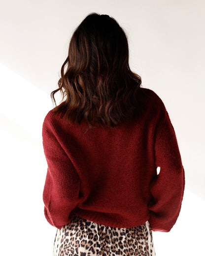 PISTOLA WOMEN TALIA CLARET SWEATER  BURGUNDY