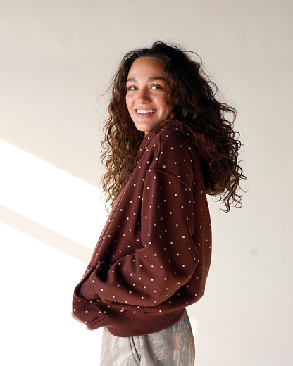 POLKA DOT CRUSH ZIP UP HOODIE