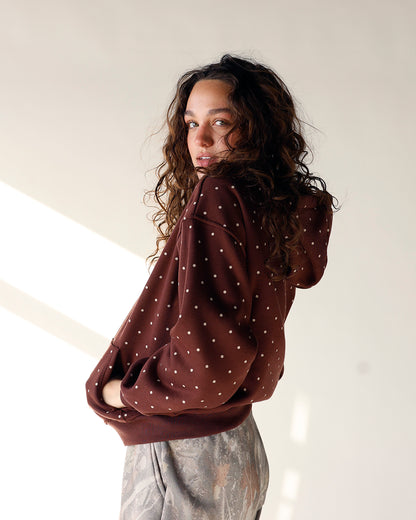 POLKA DOT CRUSH ZIP UP HOODIE