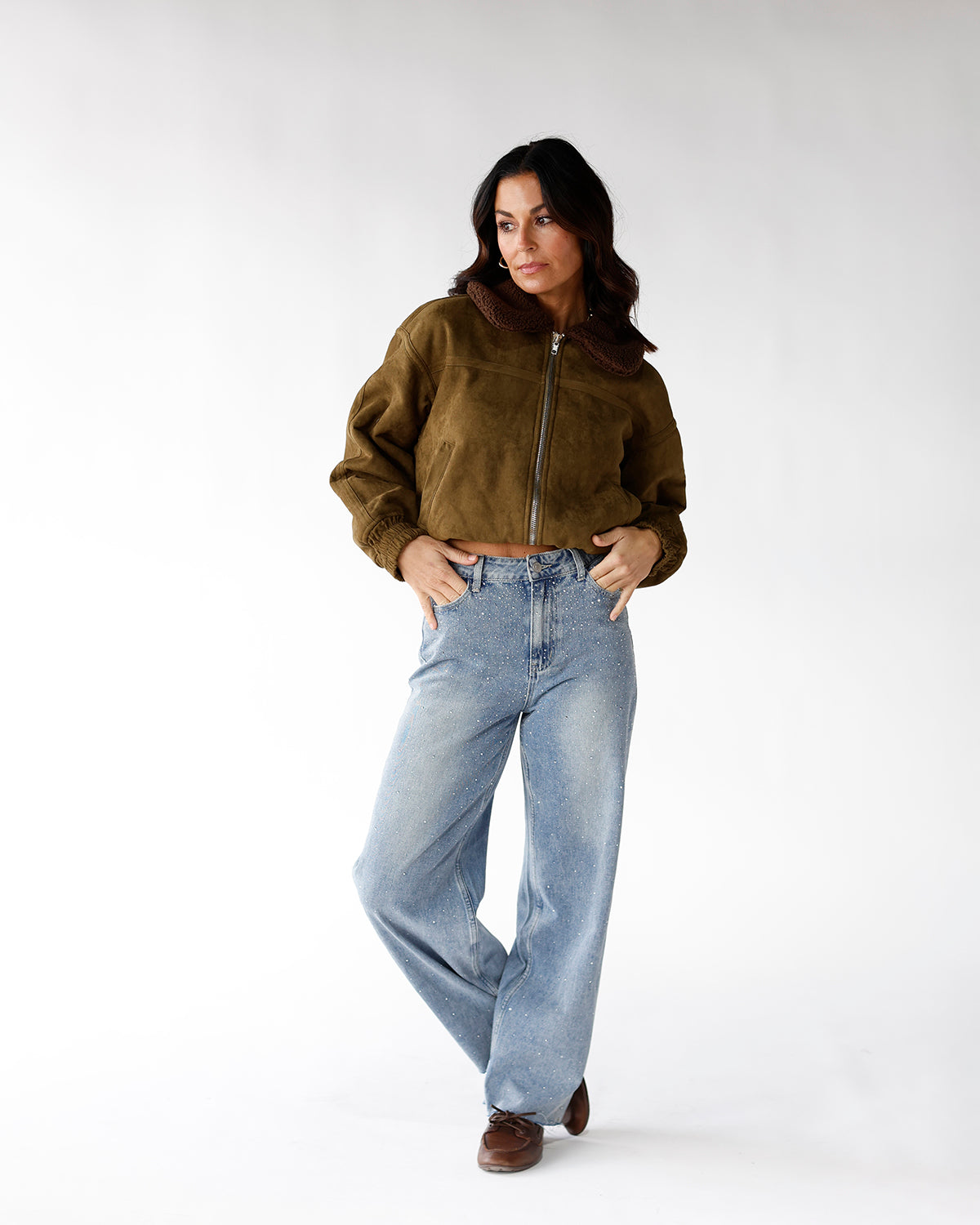 CHARLIE TEDDY LINED BOMBER JACKET