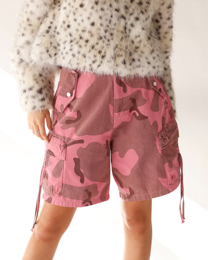 CAMO CUTIE PINK CARGO SHORTS