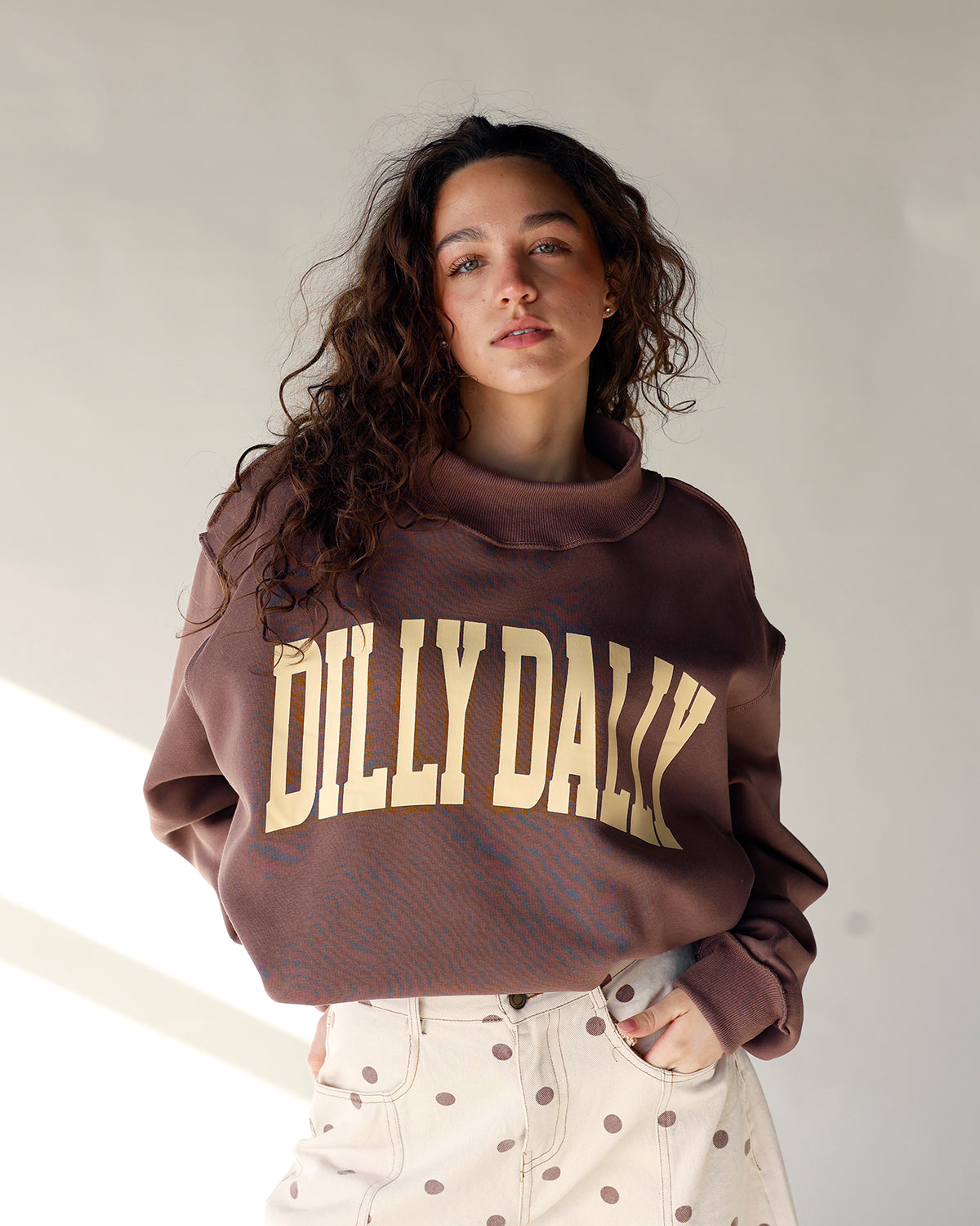 DILLY DALLY MOCK NECK SWEATSHIRT