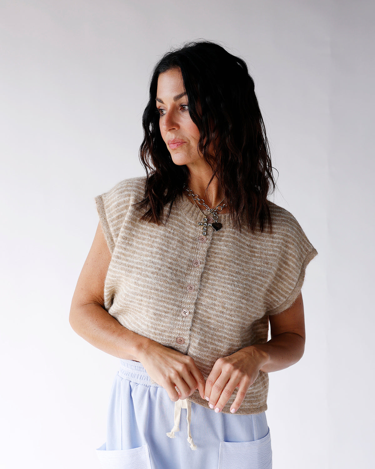 DAYDREAMIN' CARDI 2.0 X BROWN STRIPE