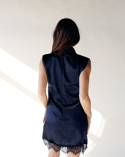 SWEET OBSESSION LACE TRIM MINI DRESS