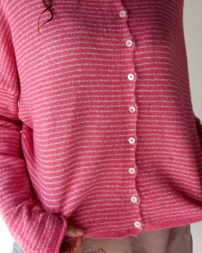 THE CULT CARDI X PINK STRIPE