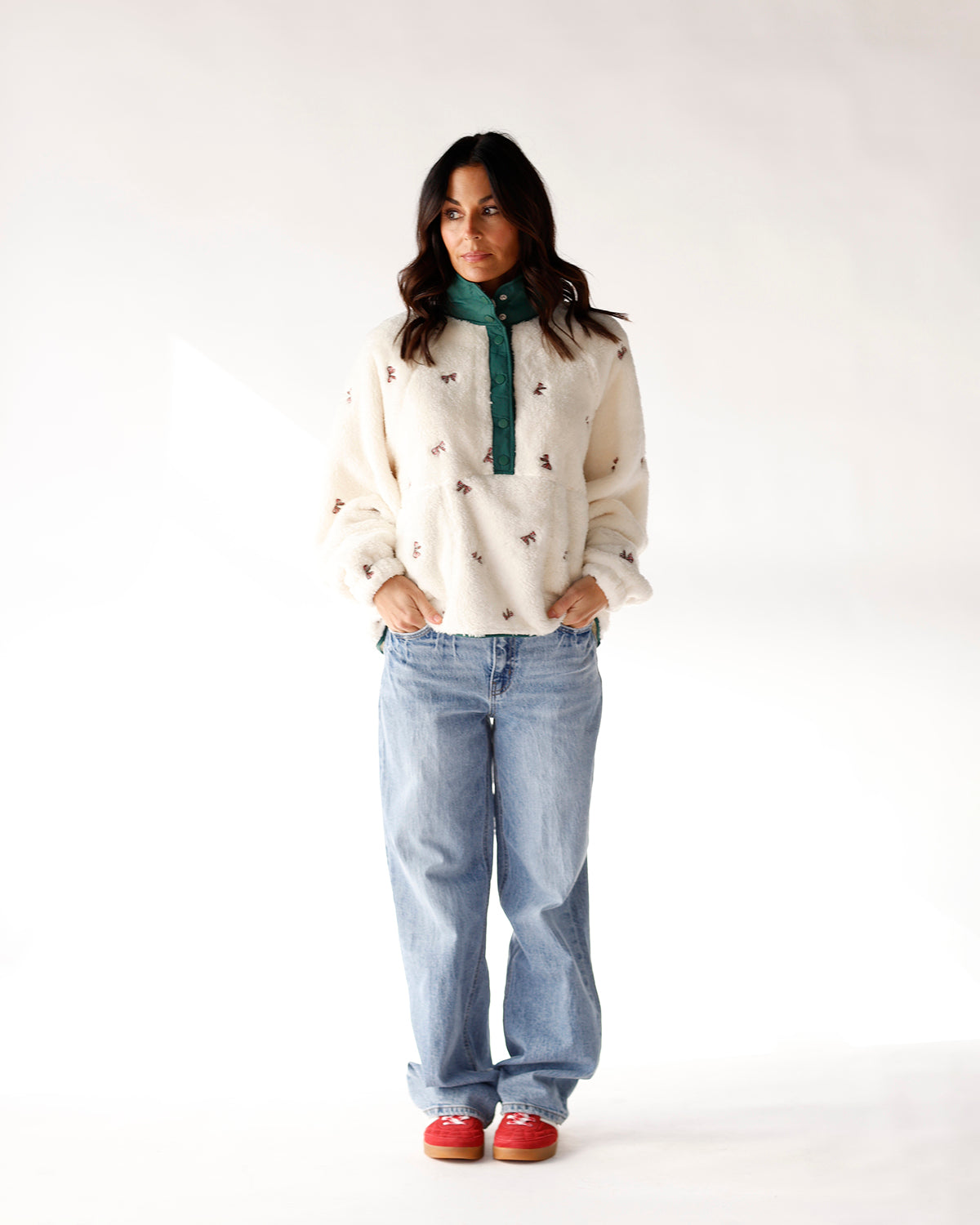 PEACH LOVE BOW SHERPA