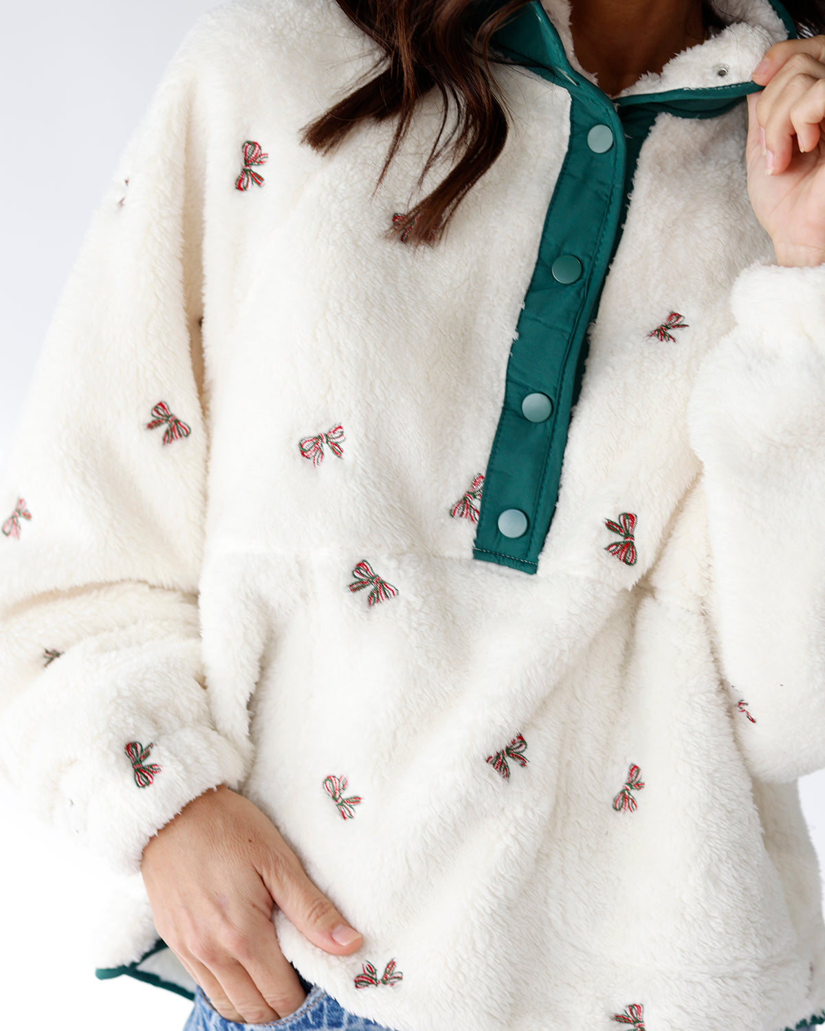 PEACH LOVE BOW SHERPA